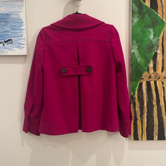 Banana Republic Fuchsia Double-Breasted Pea Coat - Picture 4 of 12